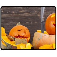 Old Crumpled Pumpkin Double Sided Fleece Blanket (medium)  by rsooll