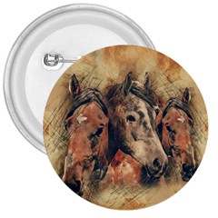 Head Horse Animal Vintage 3  Buttons by Sudhe