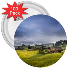 Vietnam Terraces Rice Silk 3  Buttons (100 Pack) 