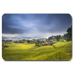 Vietnam Terraces Rice Silk Large Doormat  by Sudhe