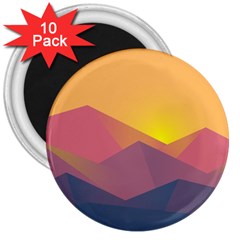 Image Sunset Landscape Graphics 3  Magnets (10 Pack) 