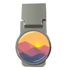 Image Sunset Landscape Graphics Money Clips (round) 