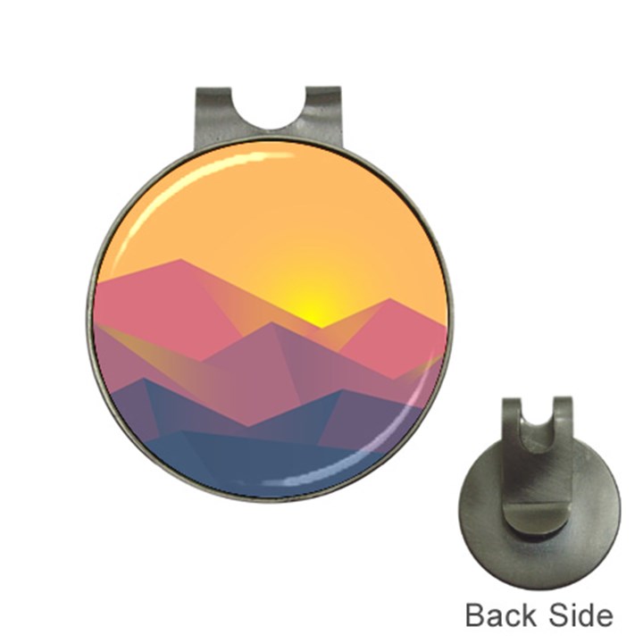 Image Sunset Landscape Graphics Hat Clips with Golf Markers