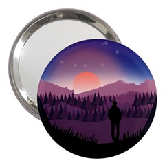 Dusk Sunset Dawn Sky Evening 3  Handbag Mirrors