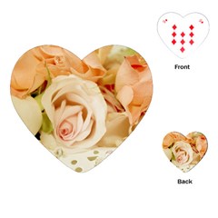 Roses Plate Romantic Blossom Bloom Playing Cards (heart)