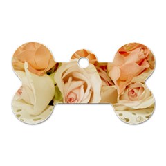 Roses Plate Romantic Blossom Bloom Dog Tag Bone (two Sides)