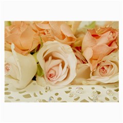 Roses Plate Romantic Blossom Bloom Large Glasses Cloth (2-side)