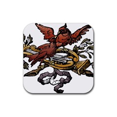 Transparent Background Bird Rubber Coaster (square) 