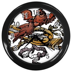 Transparent Background Bird Wall Clock (black)