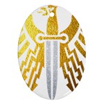 Knife Revenge Emblem Bird Eagle Ornament (Oval) Front