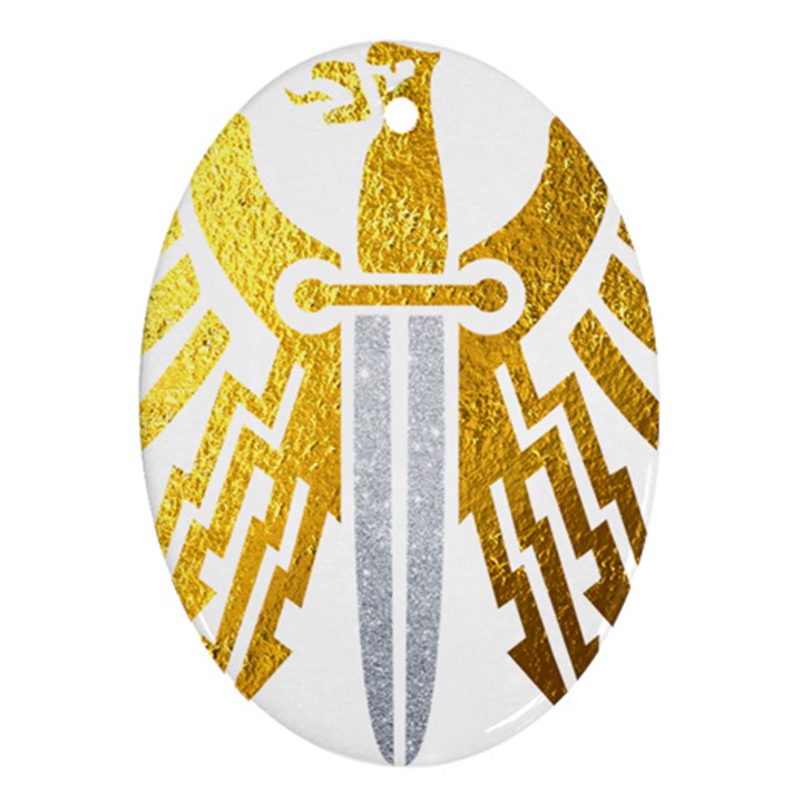 Knife Revenge Emblem Bird Eagle Ornament (Oval)