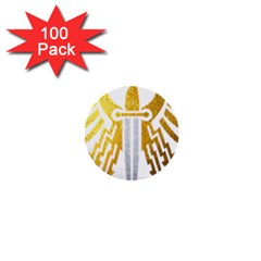 Knife Revenge Emblem Bird Eagle 1  Mini Buttons (100 Pack)  by Sudhe