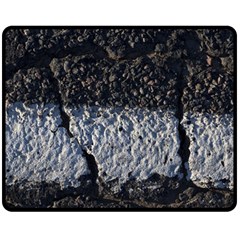 Asphalt Road  Double Sided Fleece Blanket (medium)  by rsooll