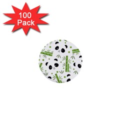 Giant Panda Bear Bamboo Icon Green Bamboo 1  Mini Buttons (100 Pack) 