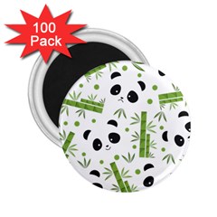 Giant Panda Bear Bamboo Icon Green Bamboo 2 25  Magnets (100 Pack) 