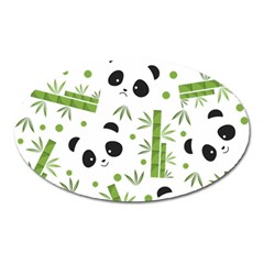 Giant Panda Bear Bamboo Icon Green Bamboo Oval Magnet