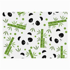 Giant Panda Bear Bamboo Icon Green Bamboo Large Glasses Cloth (2-side)
