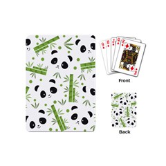 Giant Panda Bear Bamboo Icon Green Bamboo Playing Cards (mini)