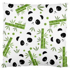 Giant Panda Bear Bamboo Icon Green Bamboo Large Cushion Case (two Sides)