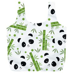 Giant Panda Bear Bamboo Icon Green Bamboo Full Print Recycle Bag (xl) by Sudhe