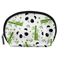 Giant Panda Bear Bamboo Icon Green Bamboo Accessory Pouch (large) by Sudhe