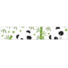 Giant Panda Bear Bamboo Icon Green Bamboo Large Flano Scarf  by Sudhe