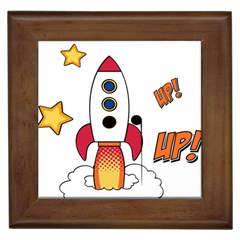 Rocket Cartoon Framed Tiles