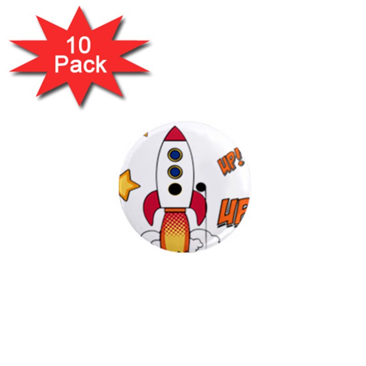 Rocket Cartoon 1  Mini Magnet (10 pack) 