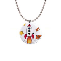 Rocket Cartoon 1  Button Necklace by Sudhe