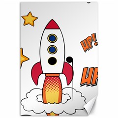 Rocket Cartoon Canvas 12  X 18 