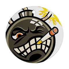 Smoking Cartoon Evil Bomb Cartoon Ornament (round)