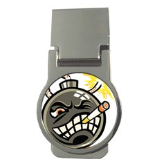 Smoking Cartoon Evil Bomb Cartoon Money Clips (round) 