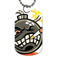 Smoking Cartoon Evil Bomb Cartoon Dog Tag (one Side)