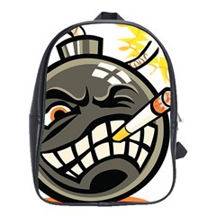 Smoking Cartoon Evil Bomb Cartoon School Bag (xl) by Sudhe