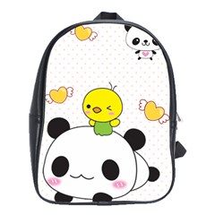 Giant Panda Red Panda Cartoon Drawing School Bag (xl) by Sudhe