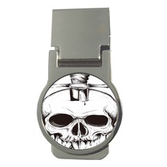 Skull Knife Euclidean Vector Skull Sword Inserted Money Clips (round)  by Sudhe