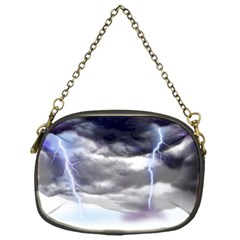 Thunder And Lightning Weather Clouds Painted Cartoon Chain Purse (one Side) by Sudhe