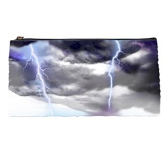 Thunder And Lightning Weather Clouds Painted Cartoon Pencil Cases by Sudhe