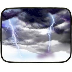 Thunder And Lightning Weather Clouds Painted Cartoon Double Sided Fleece Blanket (mini)  by Sudhe