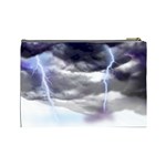 Thunder And Lightning Weather Clouds Painted Cartoon Cosmetic Bag (Large) Back