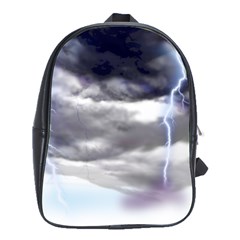 Thunder And Lightning Weather Clouds Painted Cartoon School Bag (large) by Sudhe