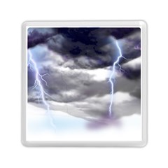 Thunder And Lightning Weather Clouds Painted Cartoon Memory Card Reader (square) by Sudhe