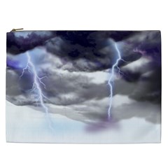 Thunder And Lightning Weather Clouds Painted Cartoon Cosmetic Bag (xxl) by Sudhe