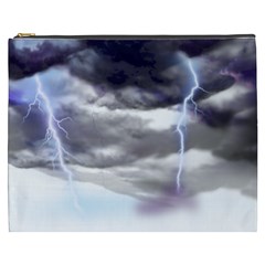 Thunder And Lightning Weather Clouds Painted Cartoon Cosmetic Bag (xxxl) by Sudhe