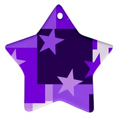 Purple Stars Pattern Shape Ornament (star) by Alisyart