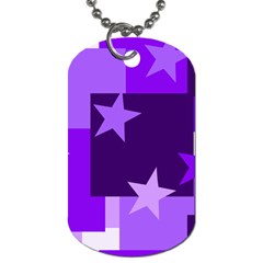 Purple Stars Pattern Shape Dog Tag (two Sides)