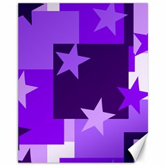 Purple Stars Pattern Shape Canvas 11  X 14  by Alisyart