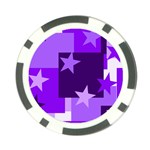Purple Stars Pattern Shape Poker Chip Card Guard Front