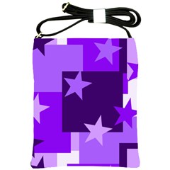 Purple Stars Pattern Shape Shoulder Sling Bag