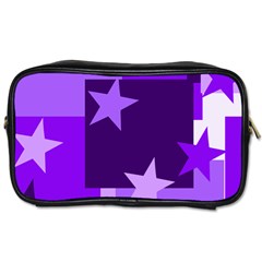 Purple Stars Pattern Shape Toiletries Bag (two Sides) by Alisyart